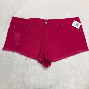 Ambiance NWT Fuchsia Cutoff Jean Short Shorts Large